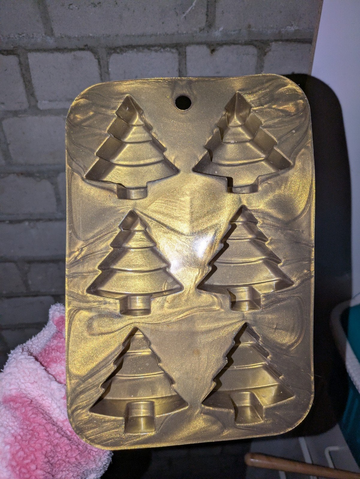 Muffin vorm kerstboom - 6 stuks, Ophalen, Goud, Metaal, Overige typen