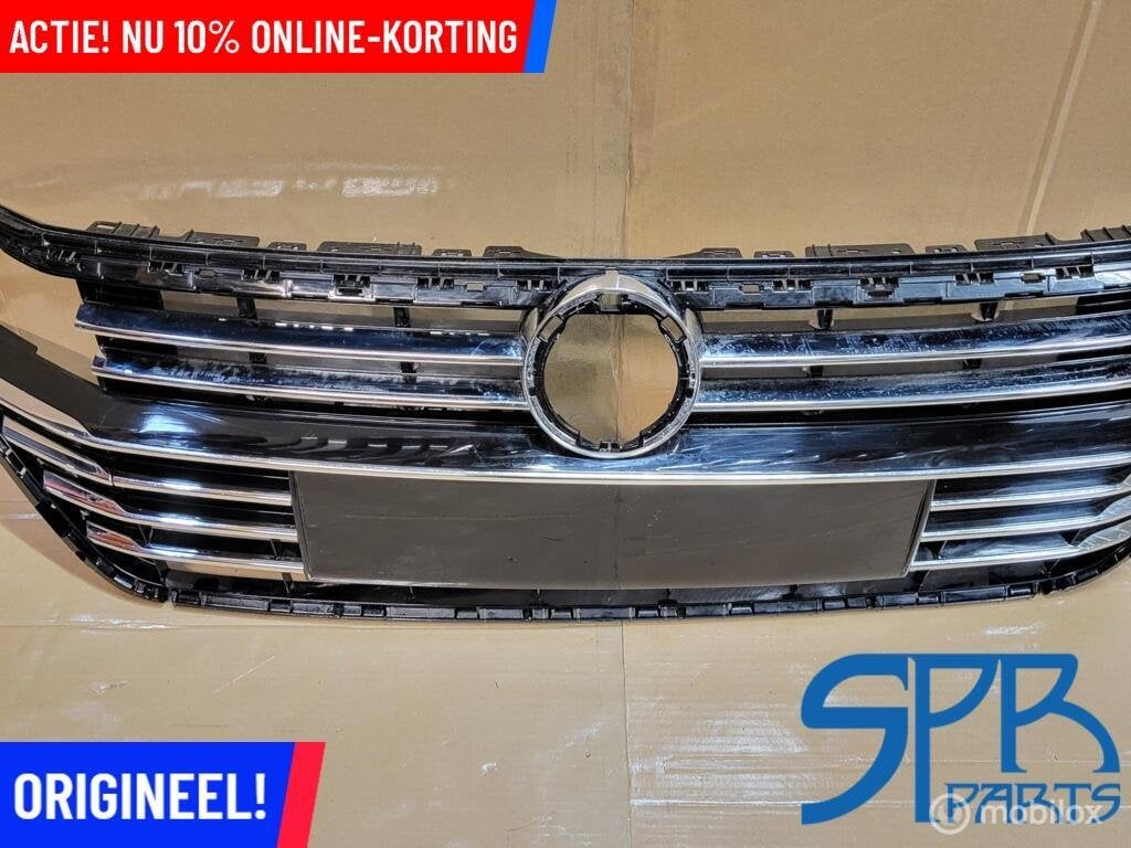 Vw ARTEON 3G8 2017-2020 GRILLE ORIGINEEL CHROOM ZWART GRILL, Gebruikt, VOLKSWAGEN, Volkswagen, Ophalen of Verzenden