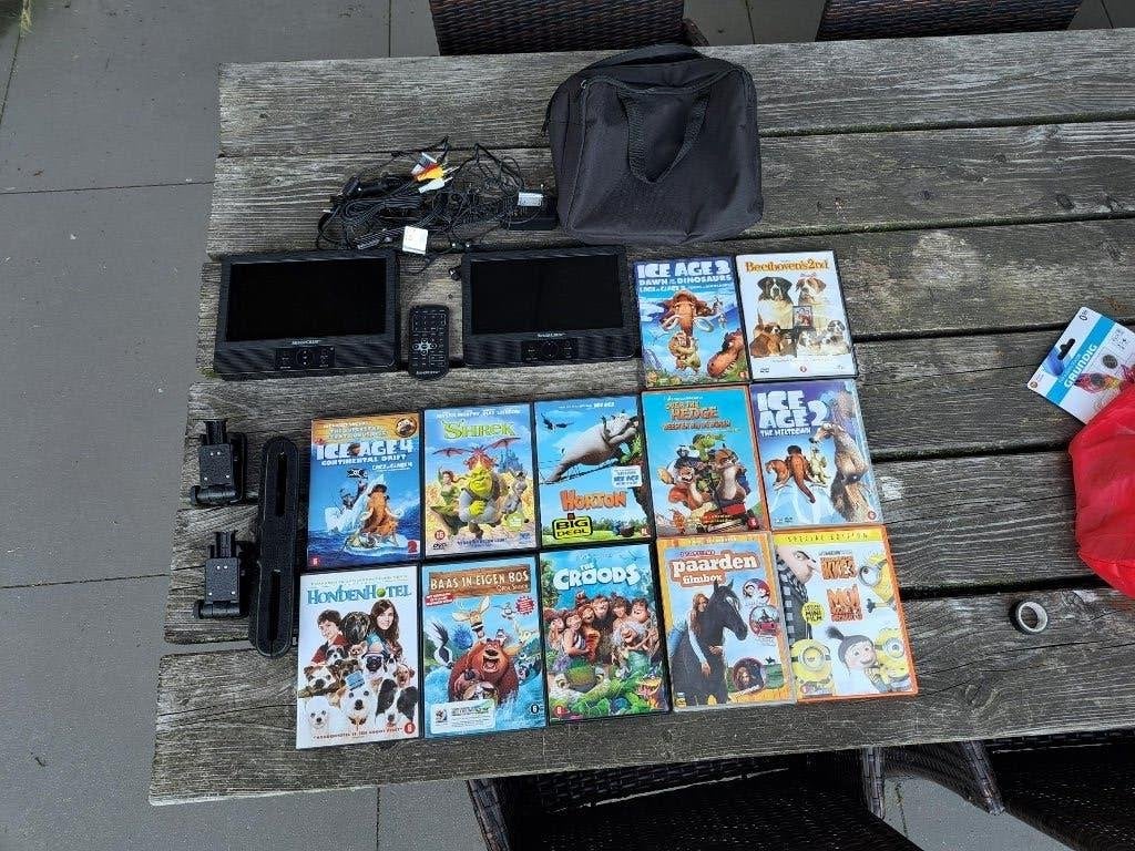 silvercrest dvd speler voor in auto met 2 schermen, Gebruikt, Draagbaar, Ophalen, Overige merken