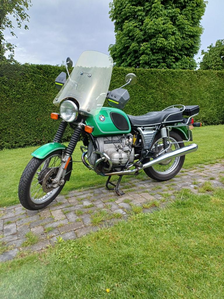 BMW R75/6 uit 1976 - Perfecte staat met koffers, Motoren, 750 cc, Cardan-aandrijving, 2 cilinders, Motorrijbewijs A