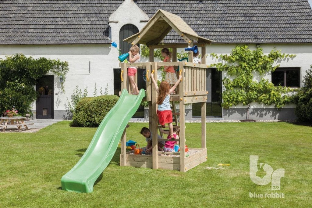 GRATIS GLIJBAAN | Houten speeltoren | Blue Rabbit Pagoda, Welles Tuinhout, Mail@wellestuinhout.nl, Nieuw, Ophalen of Verzenden