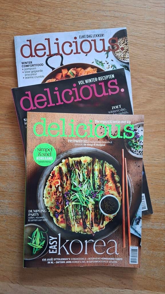 Delicious Magazine 2026 jan-feb-mrt + extra kip & ei, Boeken, Ophalen of Verzenden