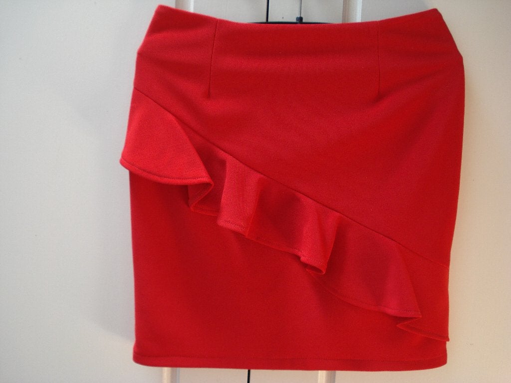 Vera & Lucy rok maat M, knalrood, mooie pasvorm, met roes, Maat 38/40 (M), Ophalen of Verzenden, Gedragen, Boven de knie
