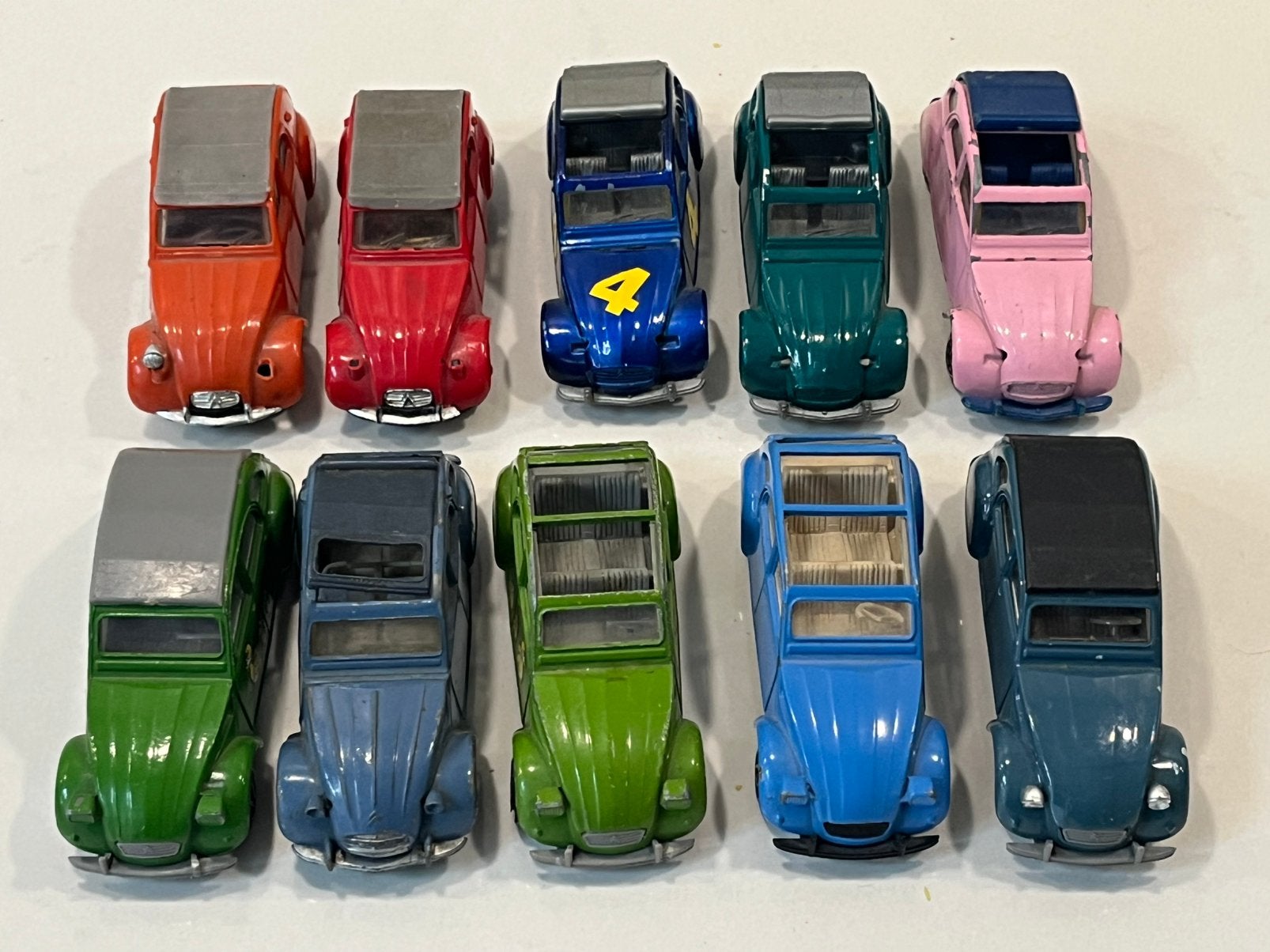 10x Citroën 2CV / Eend miniaturen Dinky Toys Norev en Solido, Verzenden, Gebruikt, Auto, Dinky Toys