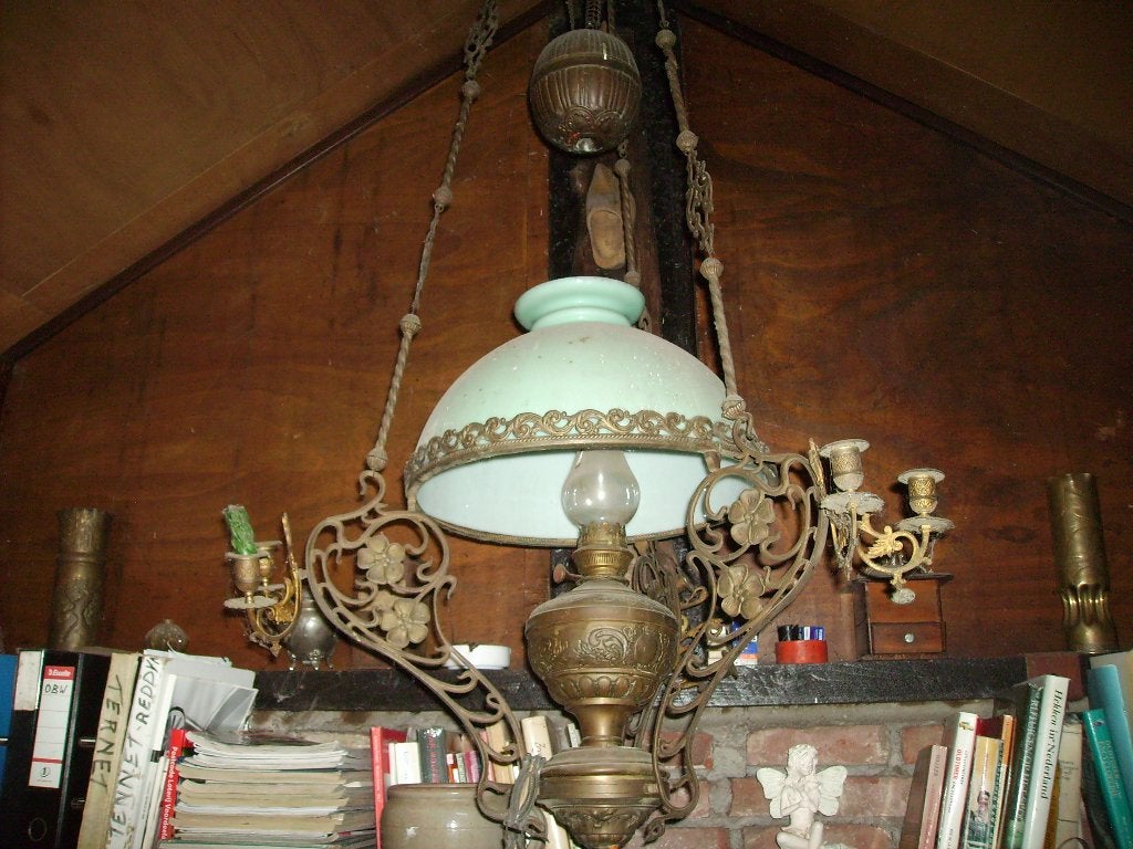 antieke olielamp, Antiek en Kunst, Antiek | Lampen, Ophalen