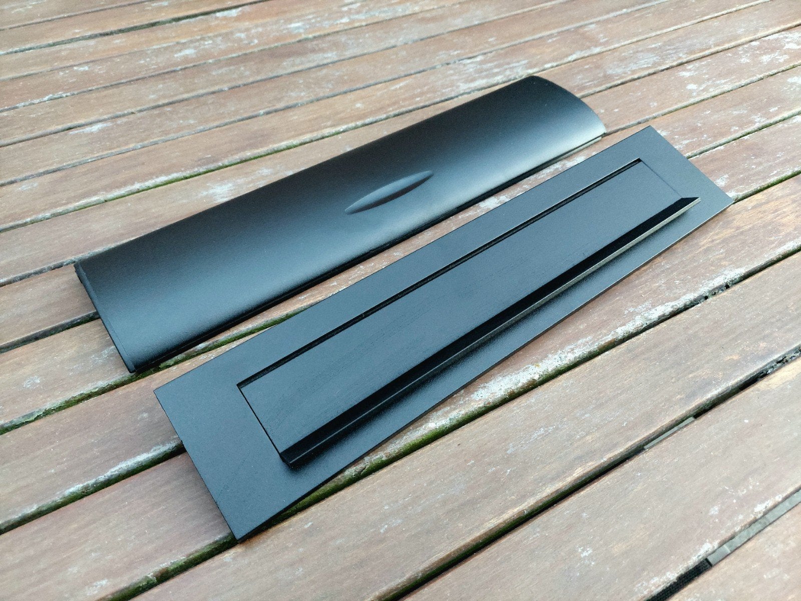 Briefplaat & tochtklep met borstel brievenbus  - Zwart, Tuin en Terras, Brievenbussen, Ophalen of Verzenden, Zo goed als nieuw
