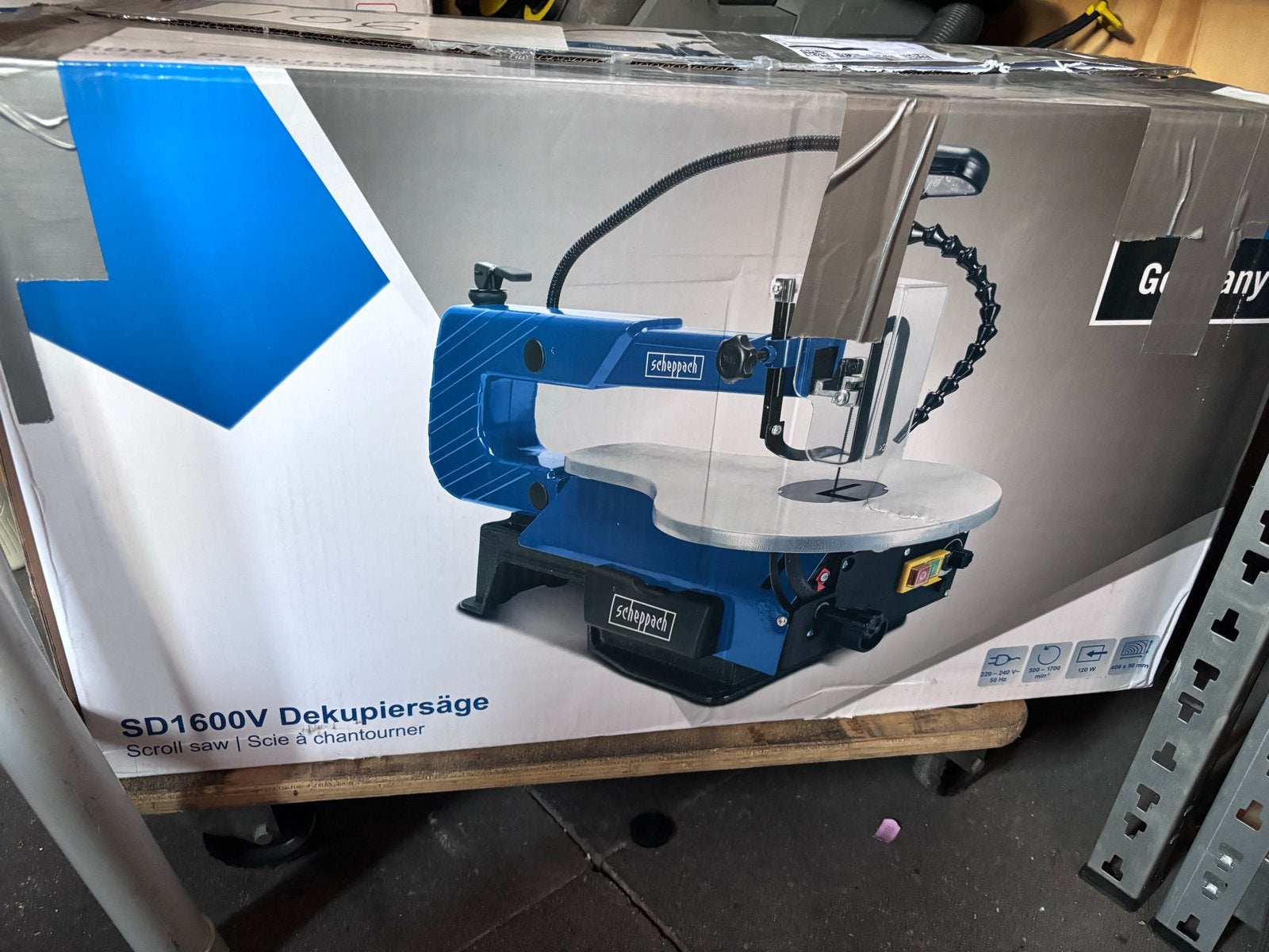 Scheppach SD1600V Decoupeerzaag - Z.g.a.n. zonder zaagjes, Ophalen of Verzenden, Zo goed als nieuw, Decoupeerzaag