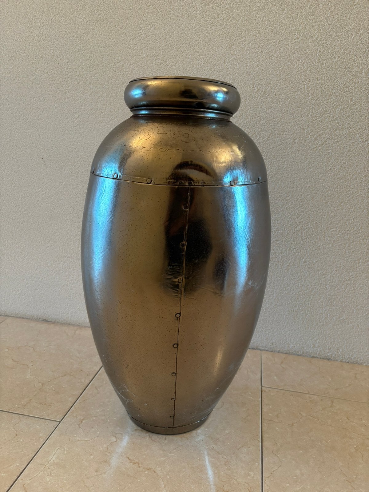 Metalen vaas / paraplubak 62 cm hoog, Overige materialen, Overige kleuren, 50 tot 75 cm, Ophalen of Verzenden