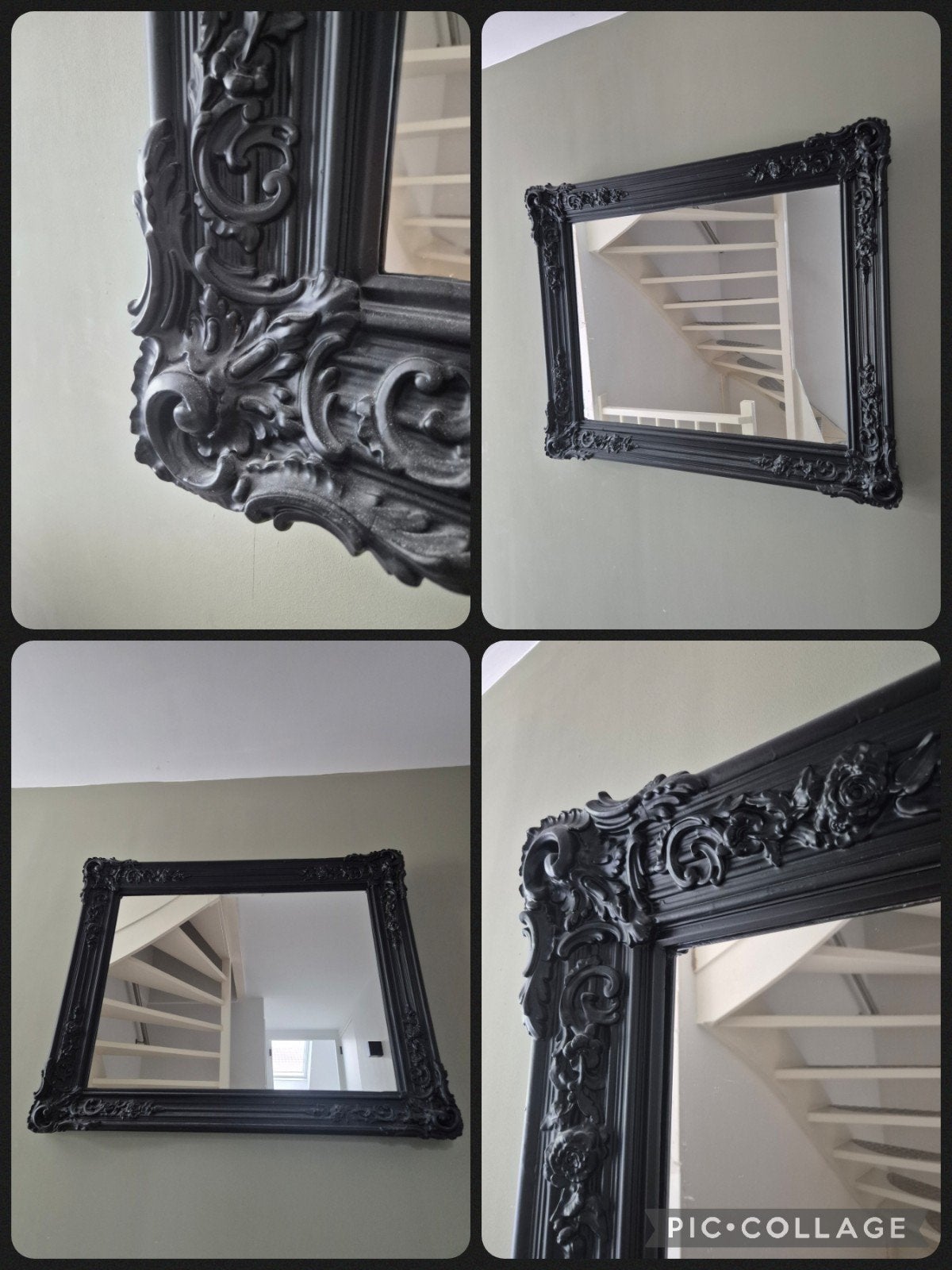 Antieke Brocante Spiegel met Houten Lijst - 88x107 cm, Ophalen