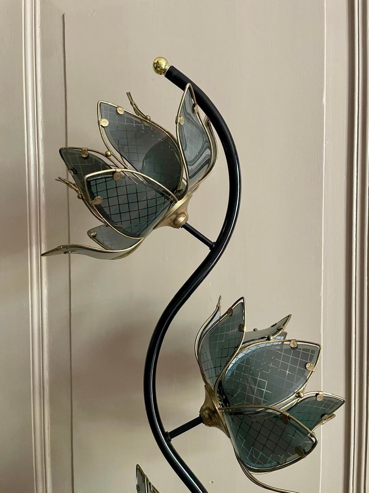 Vintage Lotus lamp, Ophalen, Gebruikt, Hollywood regency style, 150 tot 200 cm