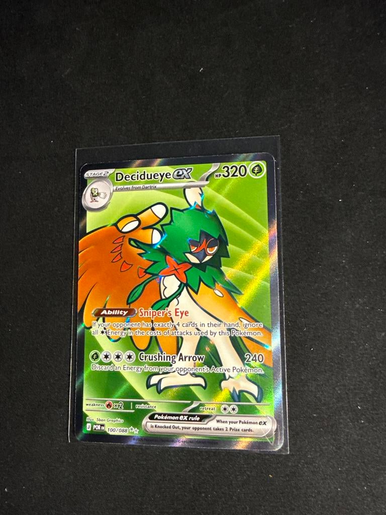 Pokémon Kaart Decidueye ex 100/088, Verzenden, Zo goed als nieuw, Losse kaart, Foil
