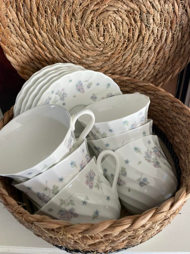 April flowers wedgwood kop en schotels, Ophalen, Zo goed als nieuw, Rond, Porselein of Keramiek
