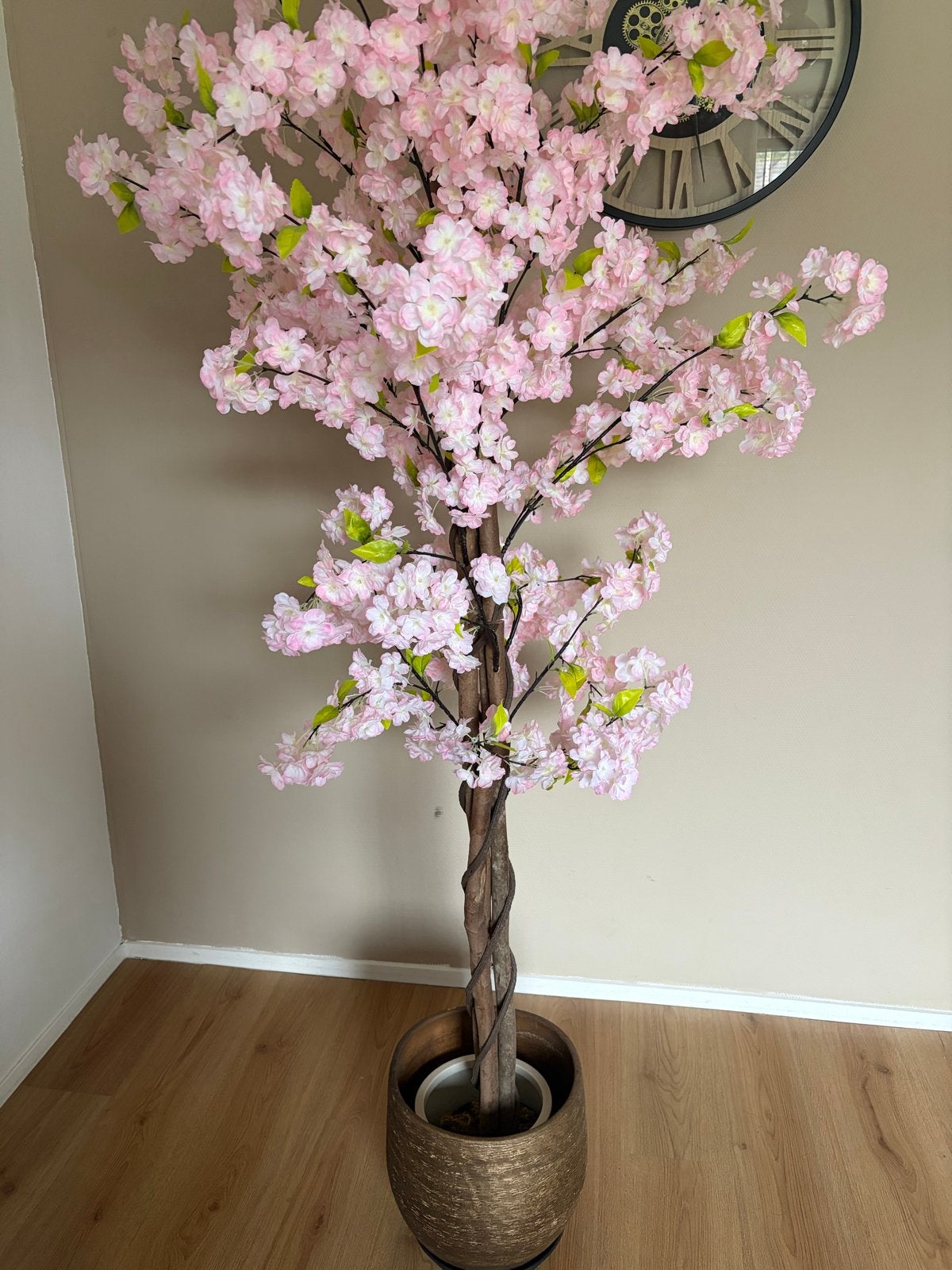 Kunst kersenbloesem boom roze 210 cm met/zonder pot, Huis en Inrichting, Ophalen, Binnen, Roze, 200 cm