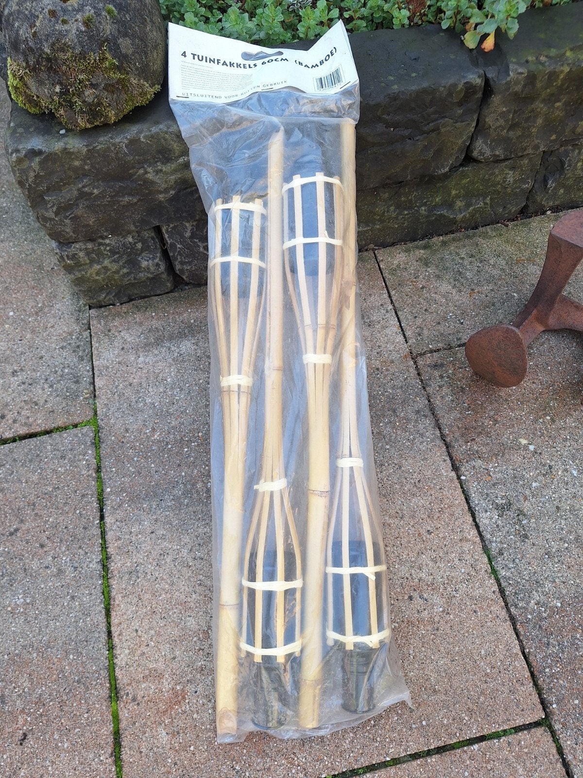 4 Bamboe Tuinfakkels 60cm - Nieuw in verpakking, Tuin en Terras, Ophalen of Verzenden, Nieuw