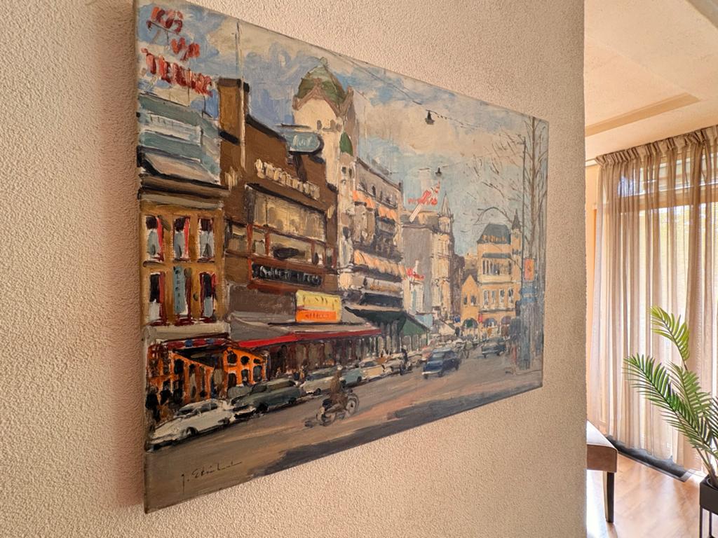 Joop Stierhout - Rembrandtplein,  (70x55cm), Antiek en Kunst, Ophalen of Verzenden