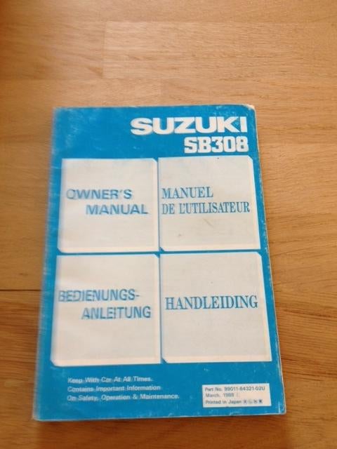 Handleiding/Instructieboekje     Suzuki SB308     1990    NL, Ophalen of Verzenden