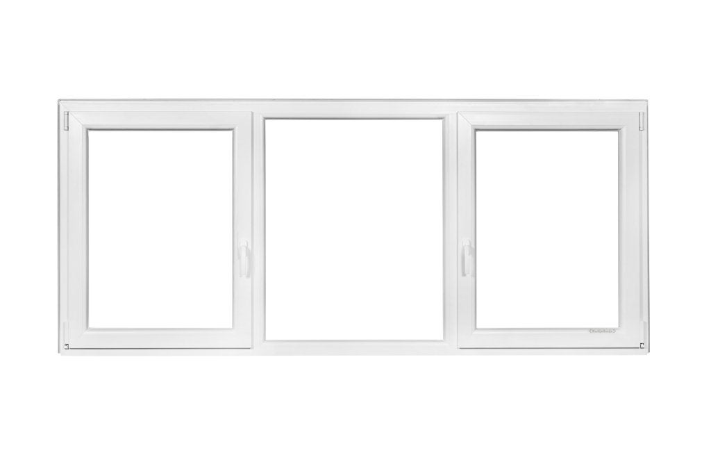 Kunststof Kozijn Draaikiep Vast Draaikiep  B250 H110cm, Niet ingevuld, Kunststof, Raamkozijn, Niet ingevuld