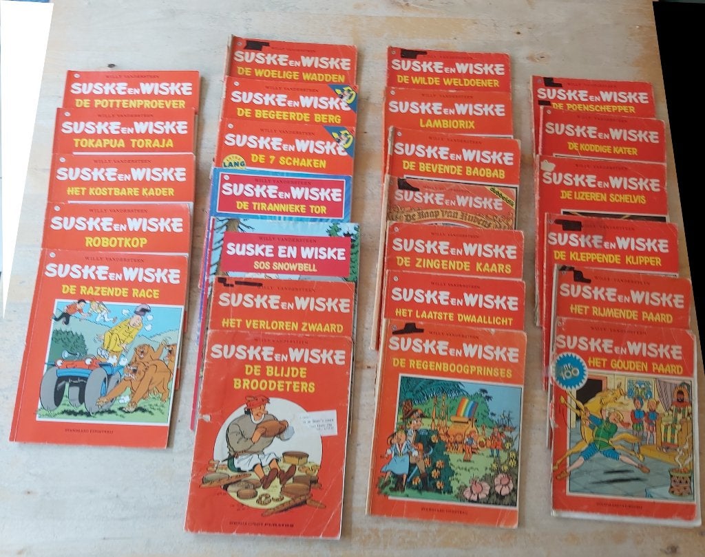 Flinke stapel oude Suske en Wiske stripverhalen Wie wil ze?, Boeken, Gelezen, W. Vandersteen, Ophalen of Verzenden, Meerdere stripboeken