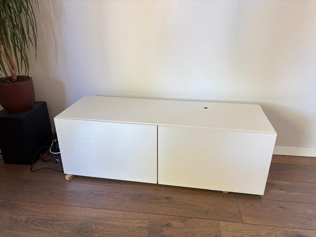 wit hangend tv meubel, Ophalen, Gebruikt, 150 tot 200 cm, Minder dan 100 cm
