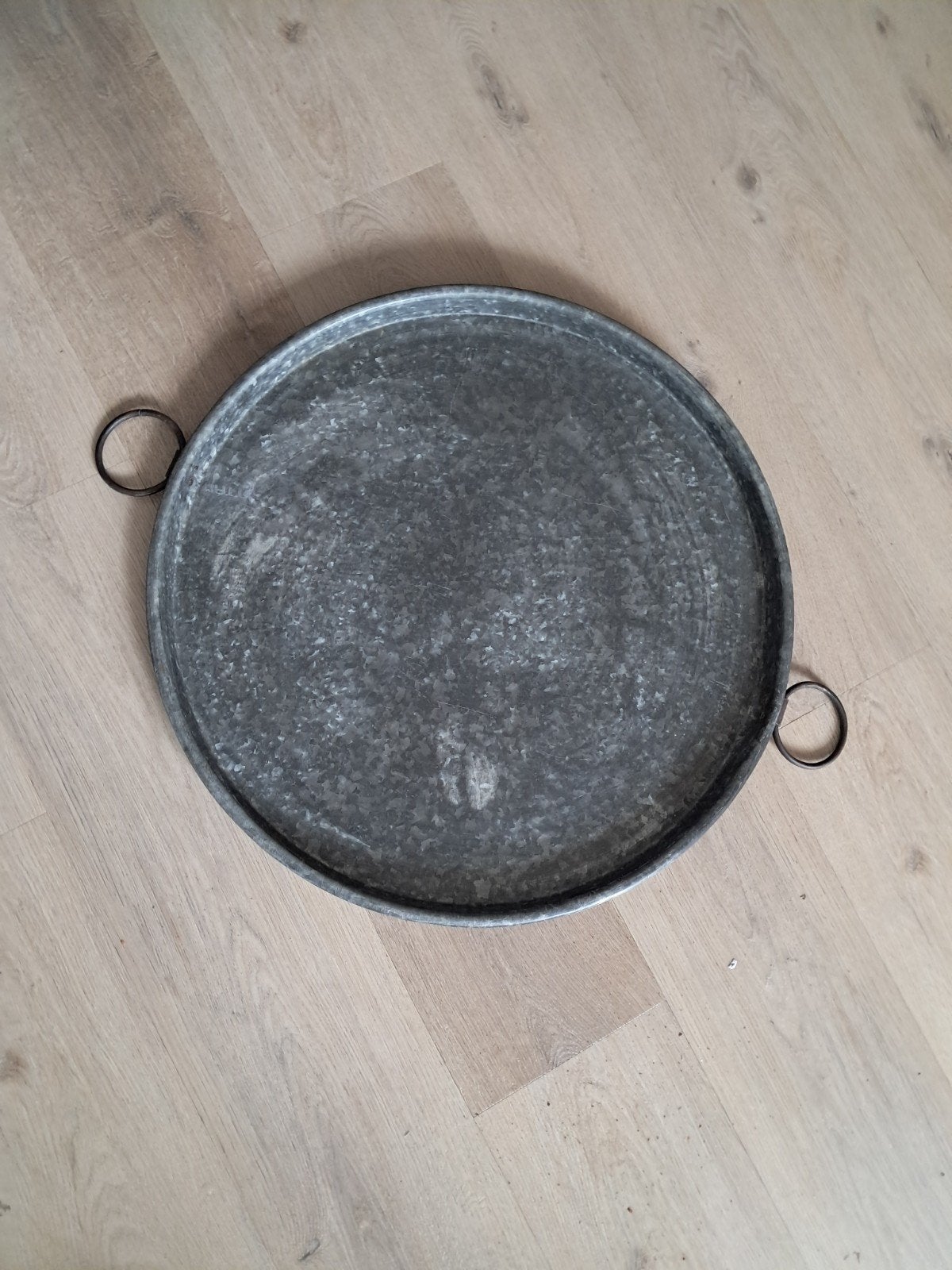 Ijzeren schaal met handvaten 55cm doorsnee, Ophalen, Nieuw, Rond, Overige materialen