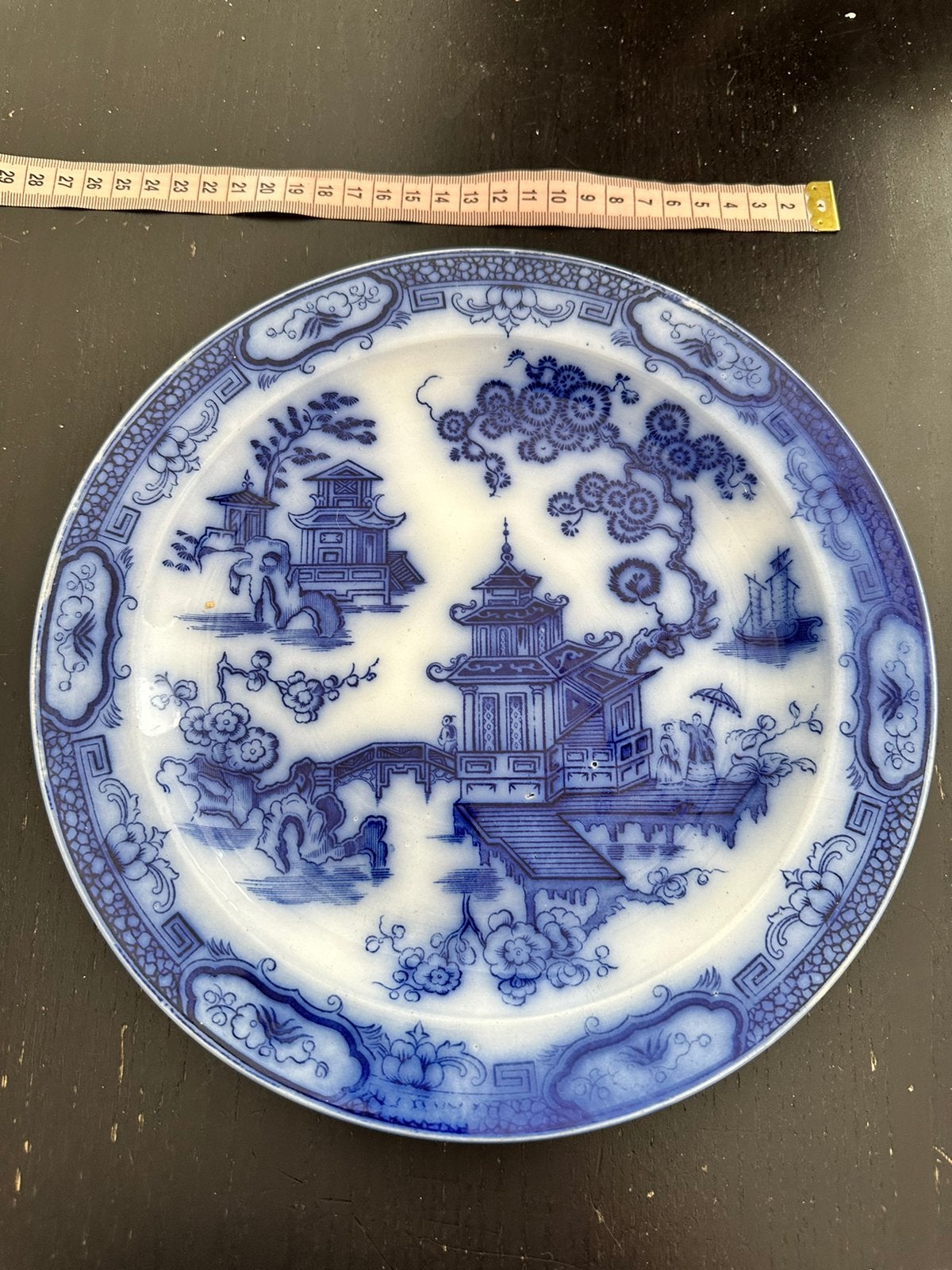 Antiek Mosa Maastricht Hindoostan Diep Bord - Blauw/Wit, Ophalen of Verzenden