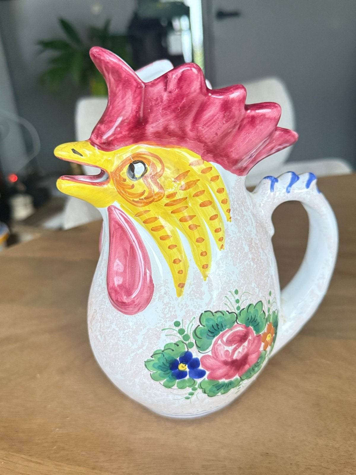 Vintage Italiaanse Keramische Haan Kan - Handgeschilderd, Antiek en Kunst, Ophalen of Verzenden