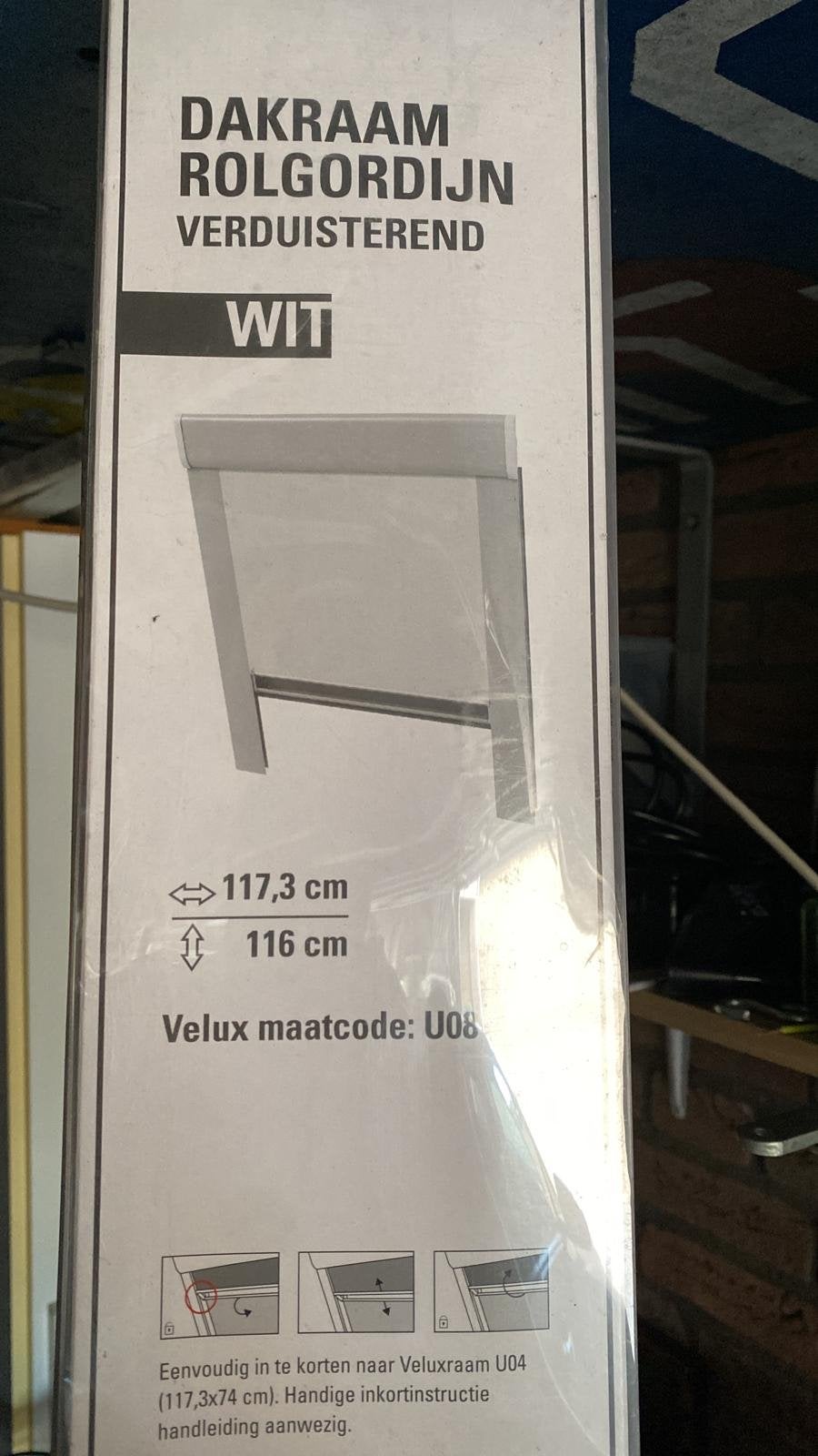 Nieuw verduisterend rolgordijn voor Velux dakraam U08, Ophalen, Verduisterend, Wit, Nieuw