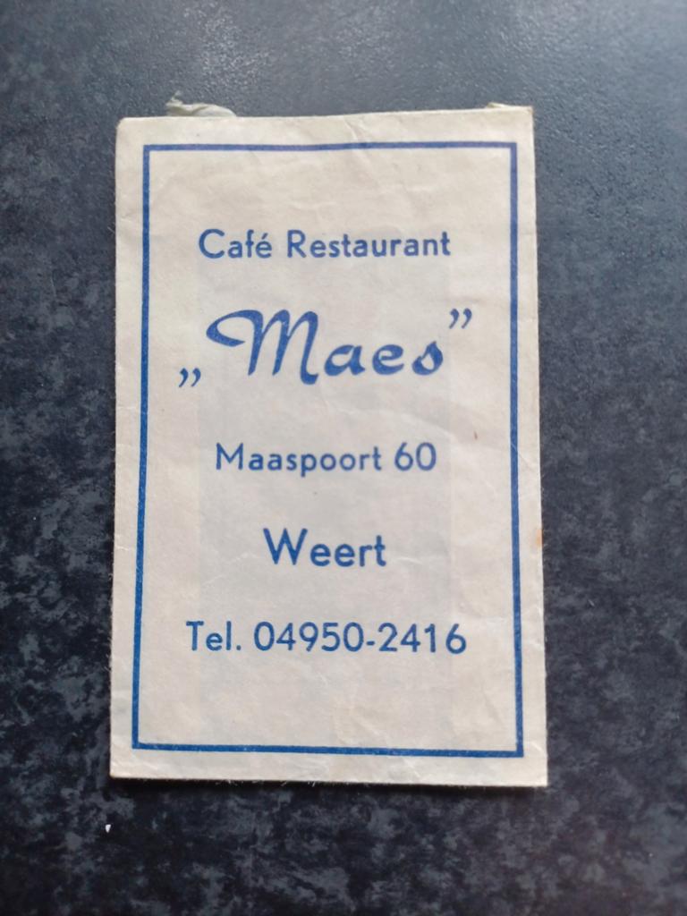 Suikerzakje Weert Café Maes, Verzamelen, Ophalen, Nederland