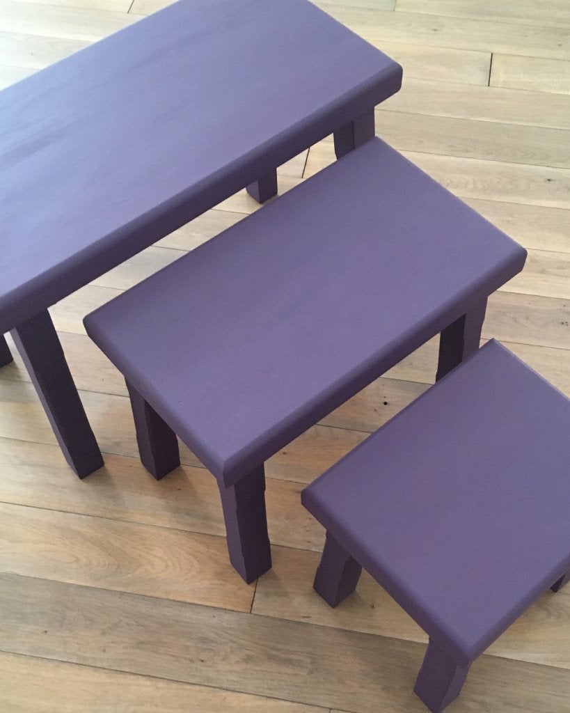 mooie bijzettafeltjes gerestyled, Minder dan 55 cm, Zo goed als nieuw, Rechthoekig, Hout