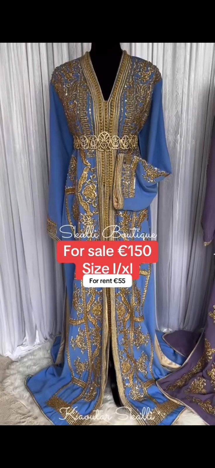 Takshita volbewerkt babyblauw, Kleding | Dames, Gelegenheidskleding, Ophalen of Verzenden, Zo goed als nieuw, Maat 46/48 (XL) of groter