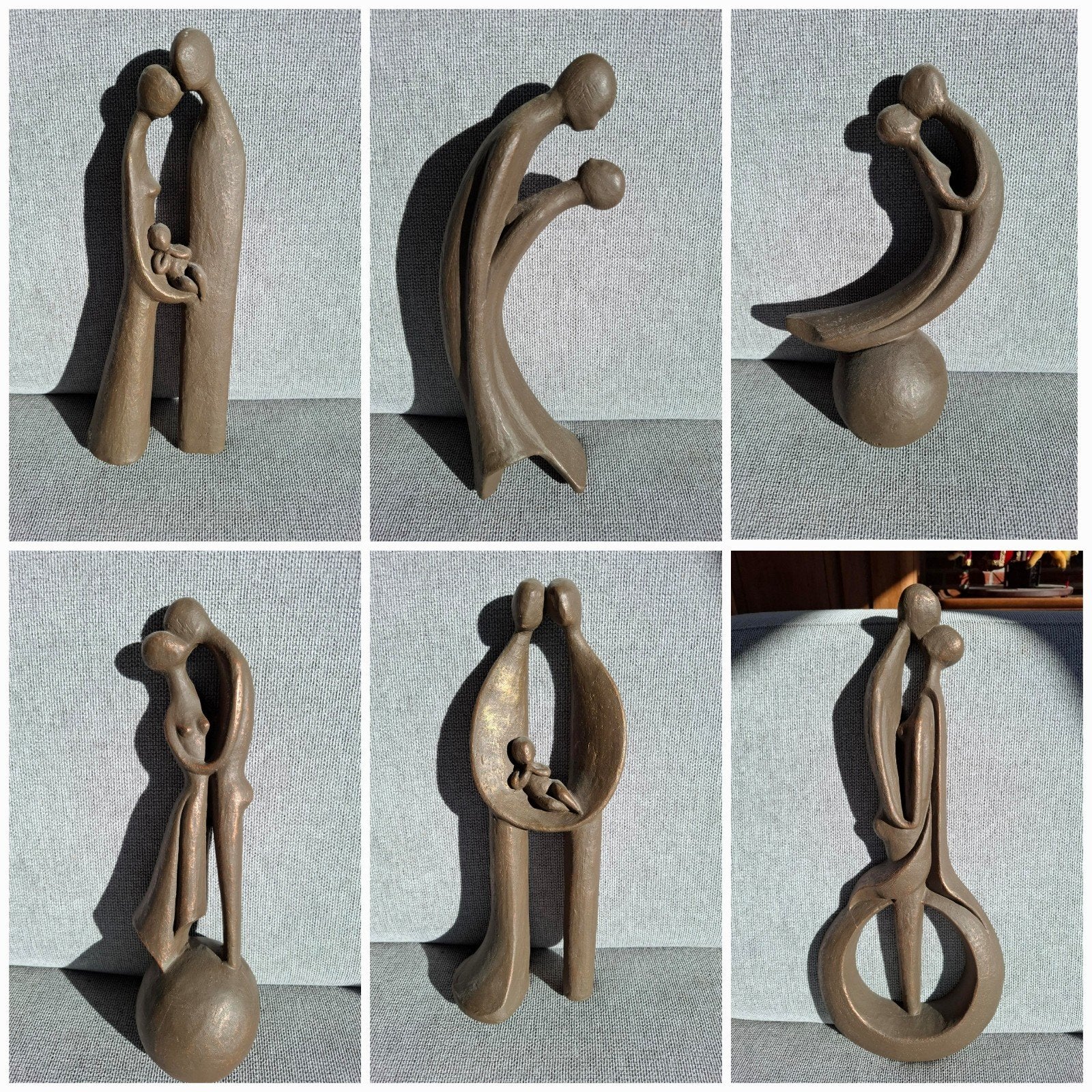 13 verschillende bronzen beelden van Geert Kunen - Liefde, Groep mensen, Gemerkt, Ophalen of Verzenden, Brons