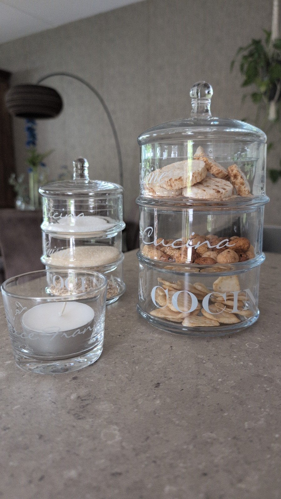 Riviera Maison glazen keuken accessoires, Ophalen of Verzenden, Zo goed als nieuw