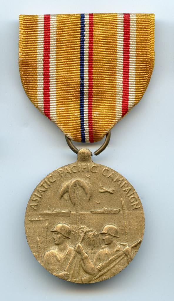 WO2 US Asiatic Pacific Campaign Medal (crimp brooch), Ophalen of Verzenden, Landmacht, Amerika, Lintje, Medaille of Wings
