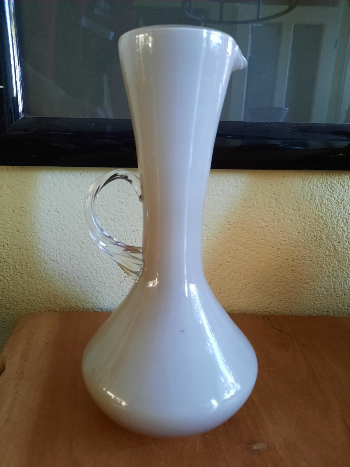 Beige glazen vaas, Antiek en Kunst, Ophalen of Verzenden