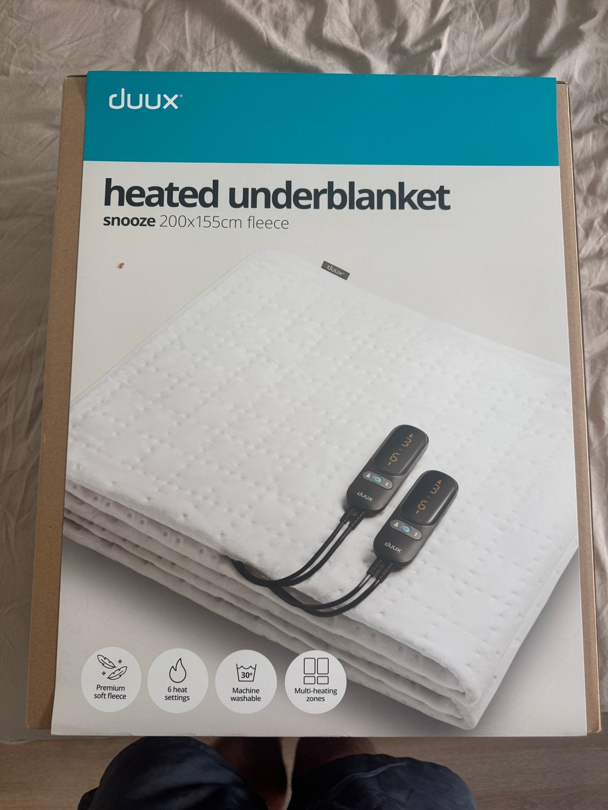 Nieuw DUUX Snooze Verwarmde Onderdeken 200x155cm Fleece, Wit, Ophalen of Verzenden, Deken of Dekbed, Overige merken