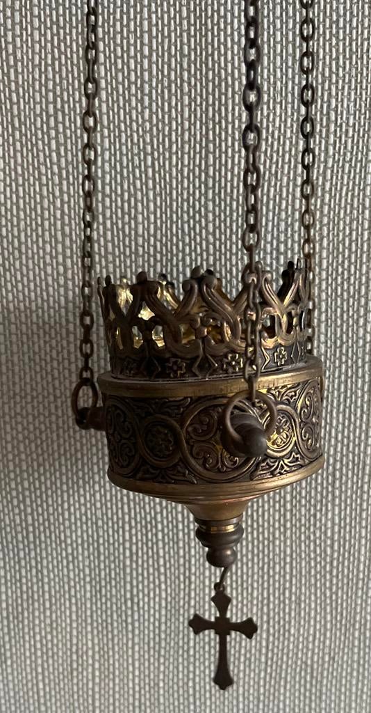 Antieke Orthodoxe Godslamp / Eeuwig Licht - Wand & Plafond, Ophalen of Verzenden