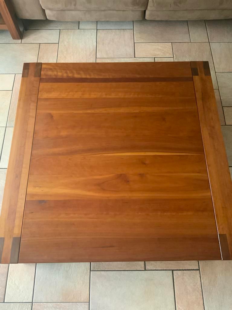 Massief kersenhouten salontafel - Vierkant, Ophalen, Gebruikt, 50 tot 100 cm, 100 tot 150 cm