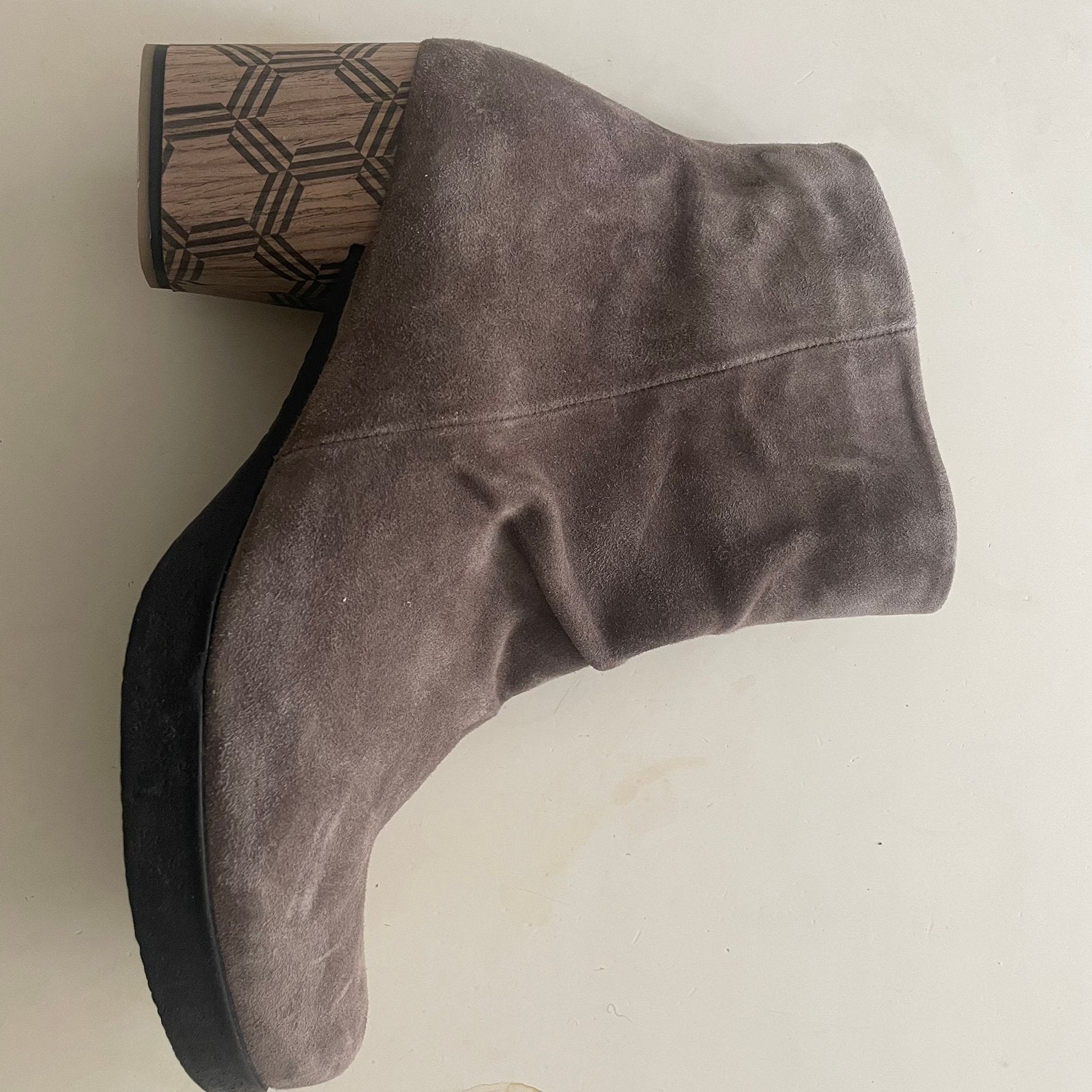 Te koop: leren laarzen, Think, taupe, 40, Ophalen of Verzenden, Zo goed als nieuw, Bruin, Hoge laarzen
