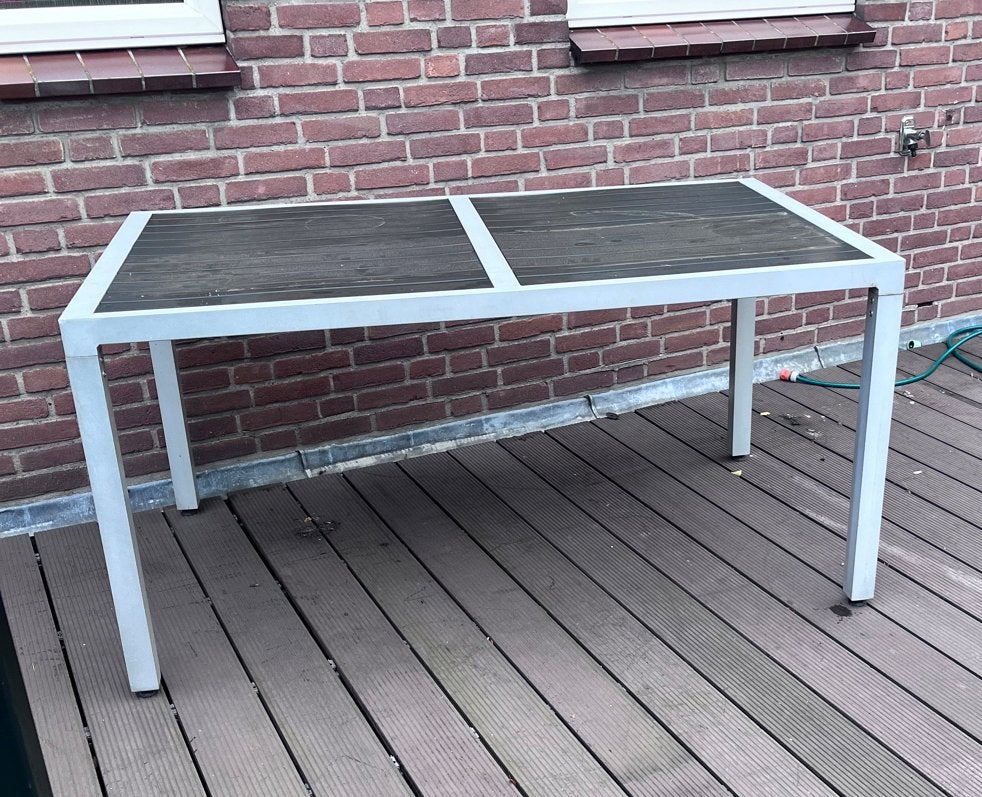 tuintafel met aluminium frame, Ophalen of Verzenden, Gebruikt, Rechthoekig, Aluminium