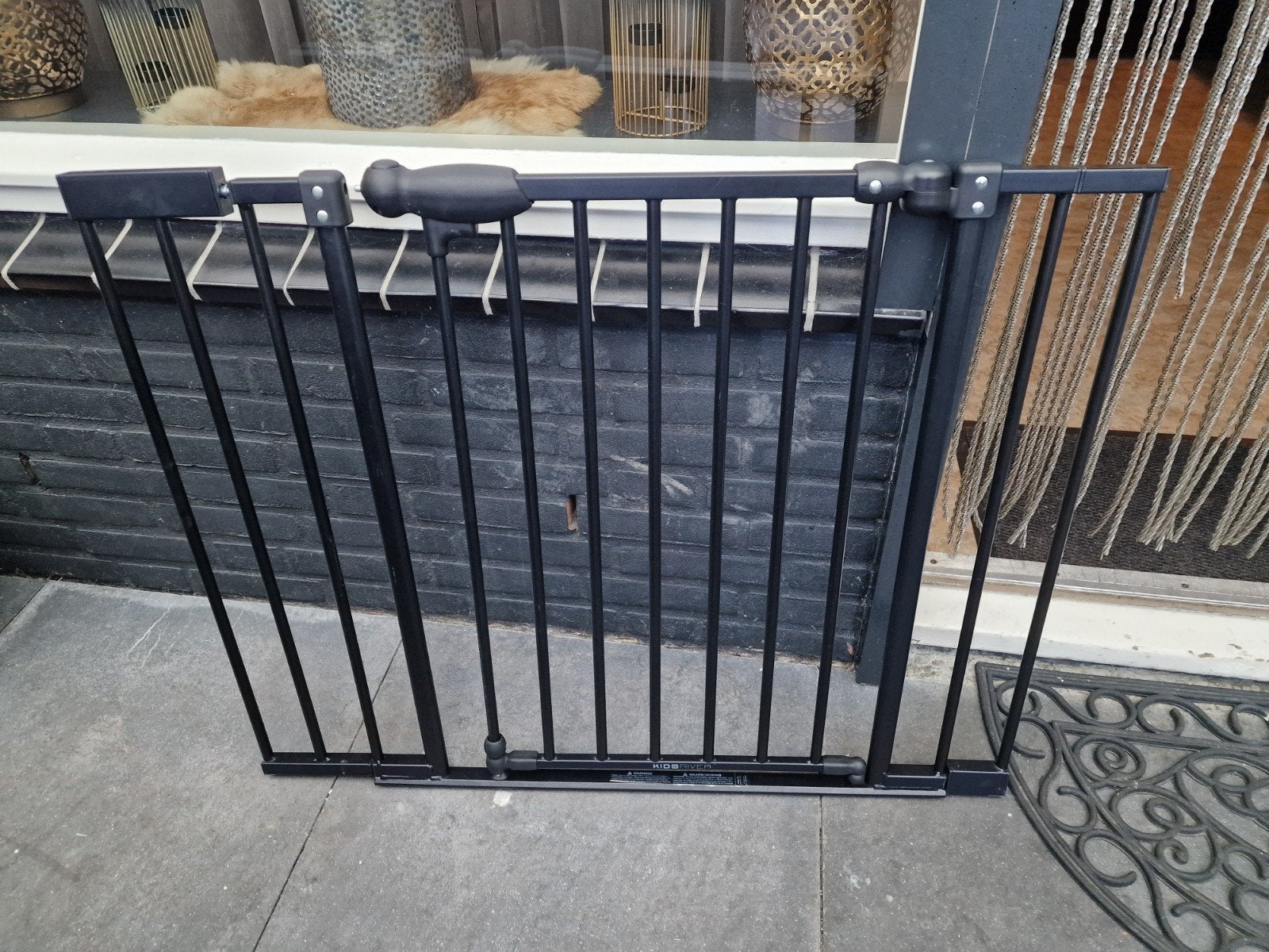 Zwart metalen veiligheidshekje voor kinderen, Ophalen, Zo goed als nieuw, Metaal of IJzer, Klemhekje