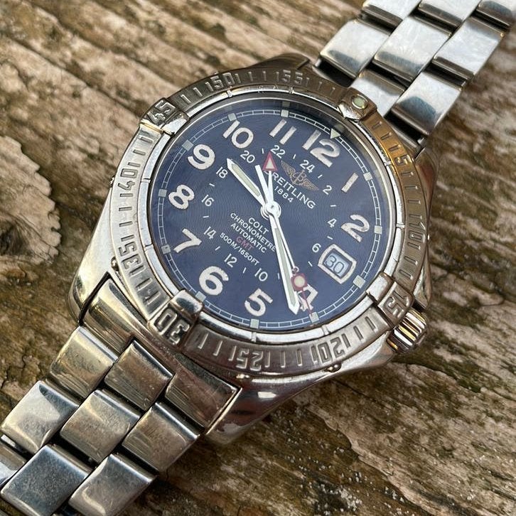 Breitling Colt 40 GMT automaat chronometre - heel mooi, Staal, Staal, Breitling, Polshorloge