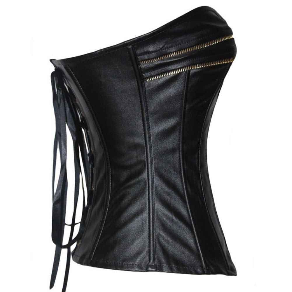 Dames zwart leren korset corset sexy vrouwen corset, Verzenden, Zwart, Body of Korset