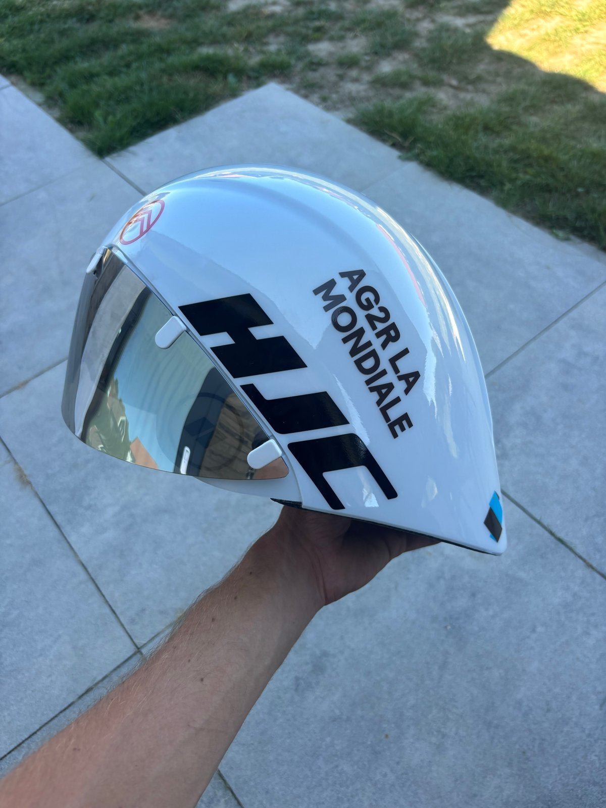 HJC AG2R LA MONDIALE Tijdrithelm, Ophalen of Verzenden, Zo goed als nieuw, Overige maten, Heer of Dame