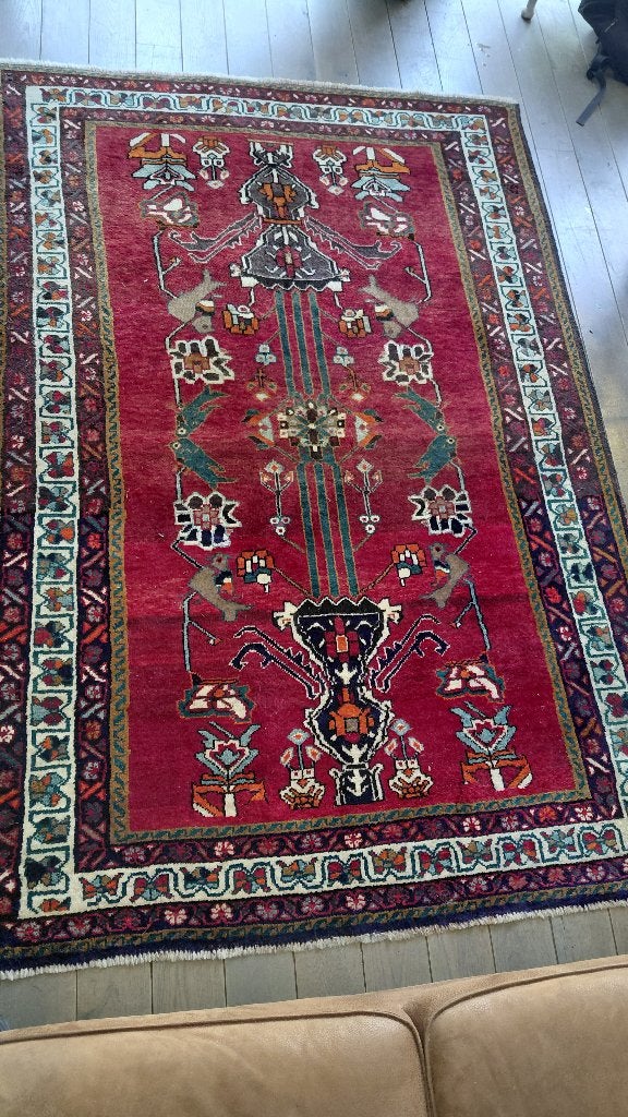 Vintage Perzisch Tapijt, Ophalen, Gebruikt, 100 tot 150 cm, 200 cm of meer