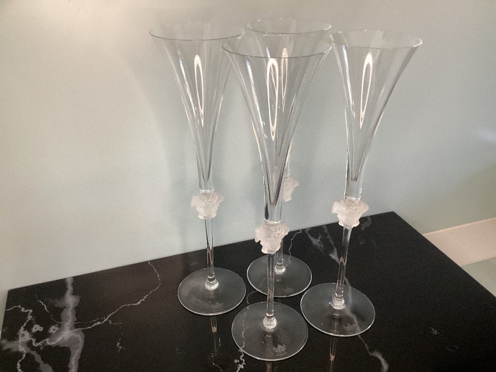 4 Champagneglazen Versace  Meduse Lumiere. VER001/Bb., Antiek en Kunst, Ophalen