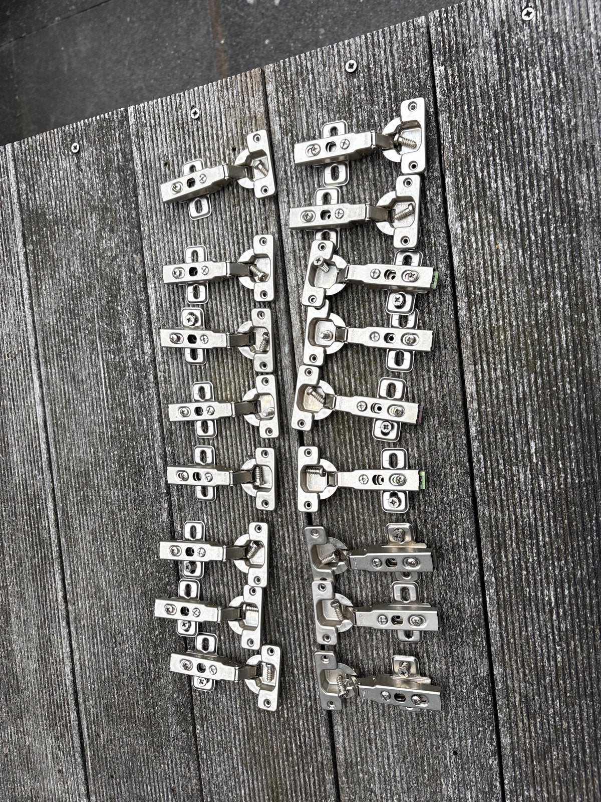Set van 17 scharnieren voor kasten, Ophalen of Verzenden, Gebruikt, Rvs, Scharnier