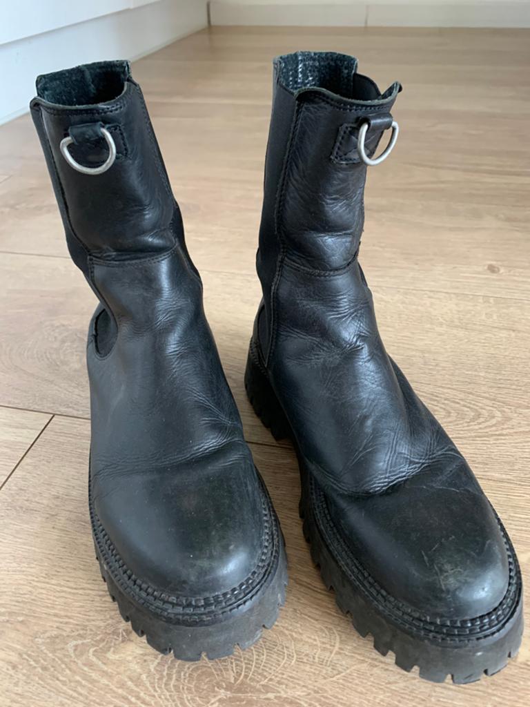 Bronx laarzen - Stoere zwarte leren boots, Zwart, Lage of Enkellaarzen, Ophalen of Verzenden, Nvt