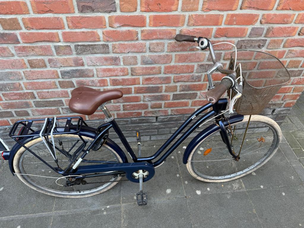 BTwin Elops 520 Damesfiets met Mand en Bagagedrager, Velgrem, Versnellingen, Ophalen, Overige merken