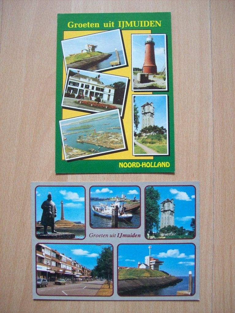 Ansichtkaart ansicht kaart - IJmuiden - ongelopen - 2 stuks, Verzamelen, Ansichtkaarten | Nederland, Ophalen of Verzenden, 1980 tot heden