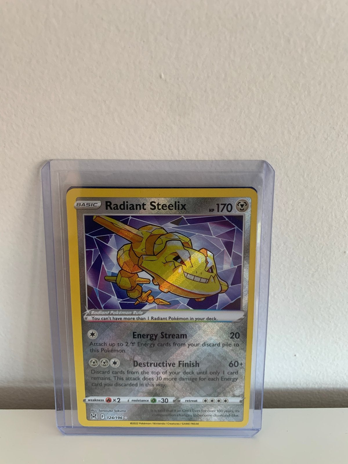 Pokémon TCG: Radiant Steelix (124/196) - Astral Radiance, Ophalen of Verzenden, Zo goed als nieuw, Losse kaart, Foil